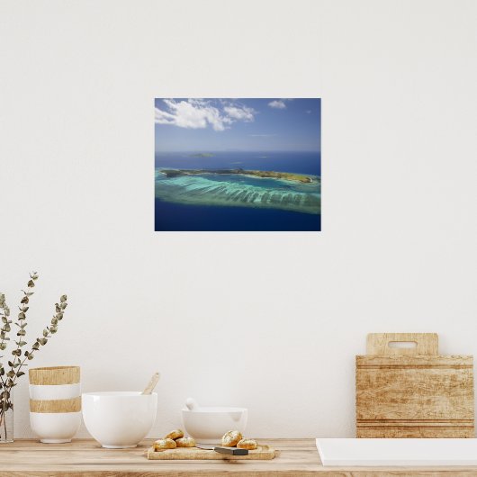 Mana Island und Korallenriff, Mamanuca Inseln Poster (Küche)
