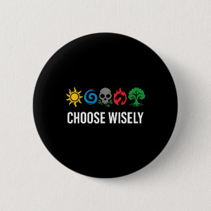 Mana Symbole sammeln Magie - Wähle Weises Blau Button