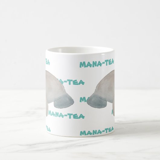 Mana-tea Funny Pun Manatee Kaffeetasse (Mittel)