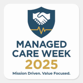 Managed Care Week 2025 - Aufkleberblatt (20) Quadratischer Aufkleber