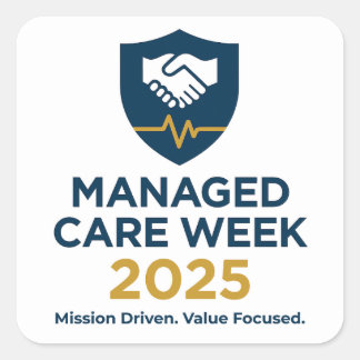 Managed Care Week 2025 - Aufkleberblatt (20) Quadratischer Aufkleber