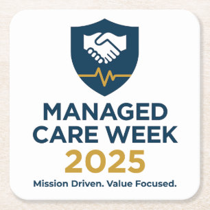 Managed Care Week 2025 - Papierhalterungen Rechteckiger Pappuntersetzer