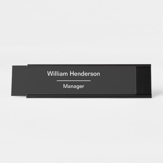 Management-einfaches modernes Büro Schreibtischnamensplakette (Vorderseite )