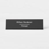 Management-einfaches modernes Büro Schreibtischnamensplakette (Vorderseite )