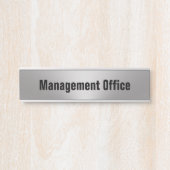 Management Office Silver und Black Template Türschild (Vorderseite )
