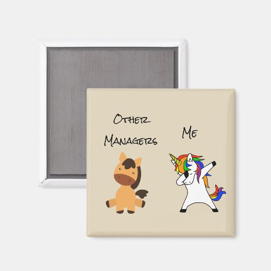 Management von Reitpferden für Boss Mitarbeiter Magnet (Vorderseite/Rückseite)