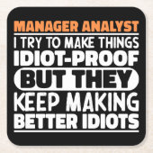 Manager Analyst Ich versuche Dinge zu machen Lusti Rechteckiger Pappuntersetzer (Vorderseite)