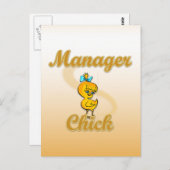 Manager Chick Postkarte (Vorne/Hinten)