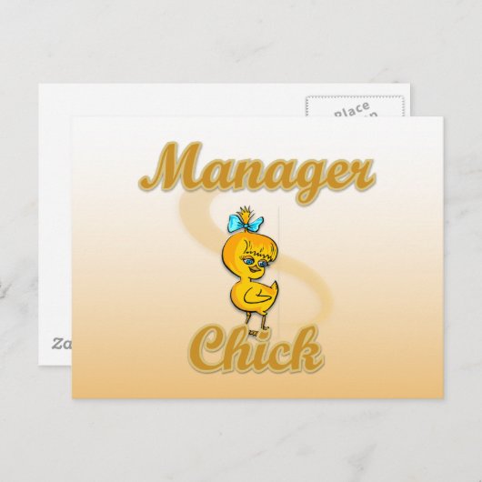 Manager Chick Postkarte (Vorne/Hinten)