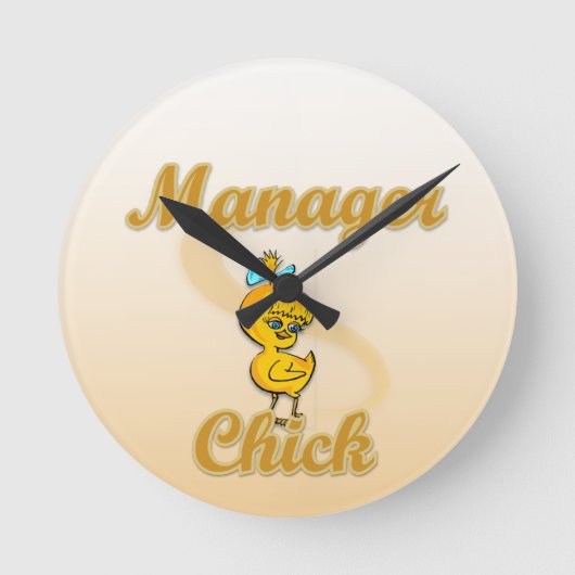 Manager Chick Runde Wanduhr (Vorderseite)