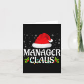 Manager Claus Christmas Lights Santa Pajama Family Karte (Vorderseite)