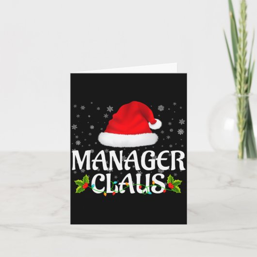 Manager Claus Christmas Lights Santa Pajama Family Karte (Vorderseite)