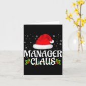 Manager Claus Christmas Lights Santa Pajama Family Karte (Gelbe Blume)