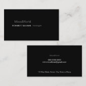 Manager elegant und modern schwarz visitenkarte (Vorne/Hinten)