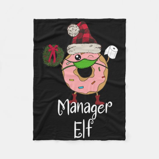 Manager-Elf-Quarantäne-Weihnachten-Lustiger-Donut- Fleecedecke (Vorderseite)