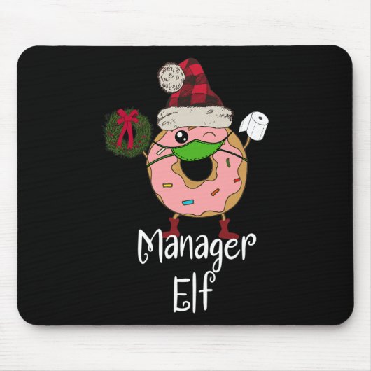 Manager-Elf-Quarantäne-Weihnachten-Lustiger-Donut- Mousepad (Vorne)