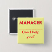 Manager-NamensAbzeichen-Knopf Button (Vorne & Hinten)