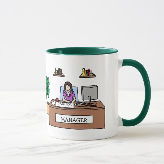 Manager - personalisierte Cartoon-Tasse Tasse (Rechts)