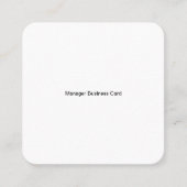 Manager Square Round-Business-Karte Quadratische Visitenkarte (Vorderseite)