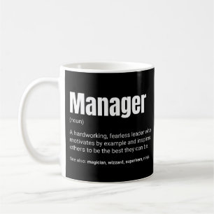 Manager- und Chef-Arbeitsdefinition Kaffeetasse