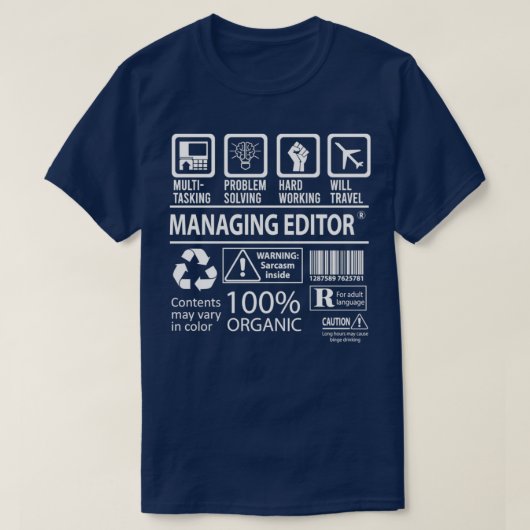 Managing Editor Multitasking Job Gift Item T-Shirt (Design vorne)