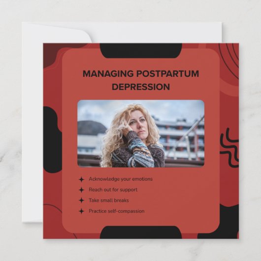 Managing Postpartum Depression Awareness Design Feiertagskarte (Vorderseite)