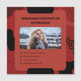 Managing Postpartum Depression Awareness Design Magnetkarte