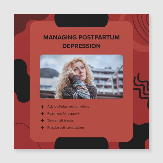 Managing Postpartum Depression Awareness Design Magnetkarte (Vorderseite)