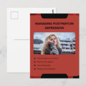 Managing Postpartum Depression Awareness Design Postkarte (Vorne/Hinten)