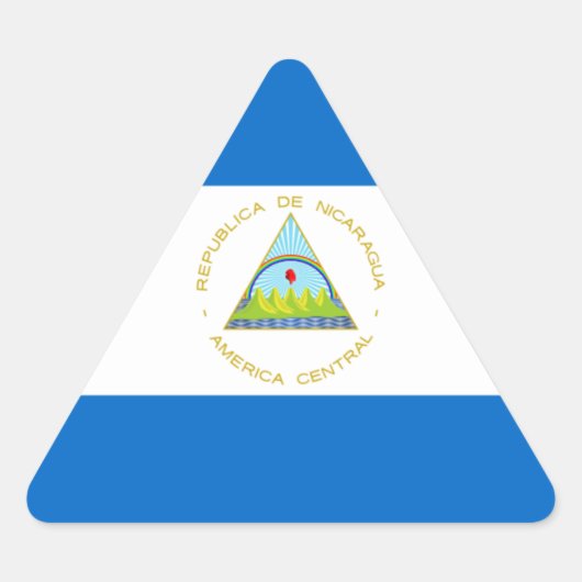 Managua-Flagge, Flagge Nicaraguas Dreieckiger Aufkleber (Vorderseite)