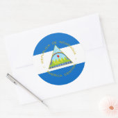 Managua-Flagge und -Wappen, Flagge Nicaraguas Runder Aufkleber (Umschlag)