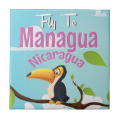 Managua, Nicaragua, ein altes Reiseplakat Fliese (Vorderseite)