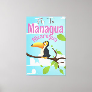 Managua, Nicaragua, ein altes Reiseplakat Leinwanddruck