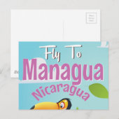 Managua, Nicaragua, ein altes Reiseplakat Postkarte (Vorne/Hinten)