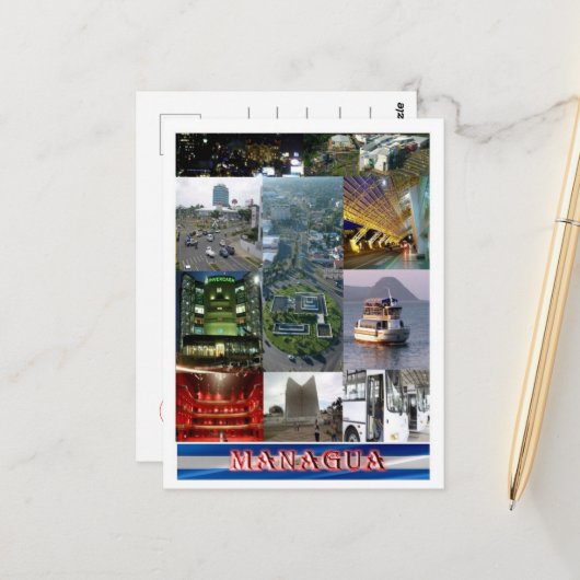 Managua - Nicaragua - Mosaik - Postkarte (Vorderseite/Rückseite Beispiel)