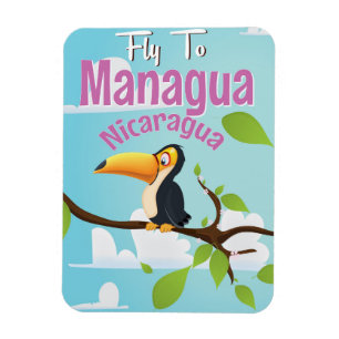 Managua, Nicaragua Vintage-Reiseplakat Magnet