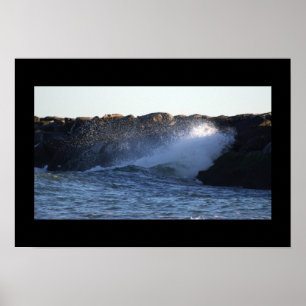 Manahawkin Waves Hitze Jetty Poster