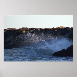 Manahawkin Waves Hitze Jetty Poster