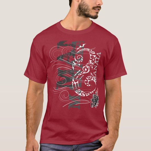 Manaia - Wächter (rotes Schreiben) T-Shirt (Vorderseite)