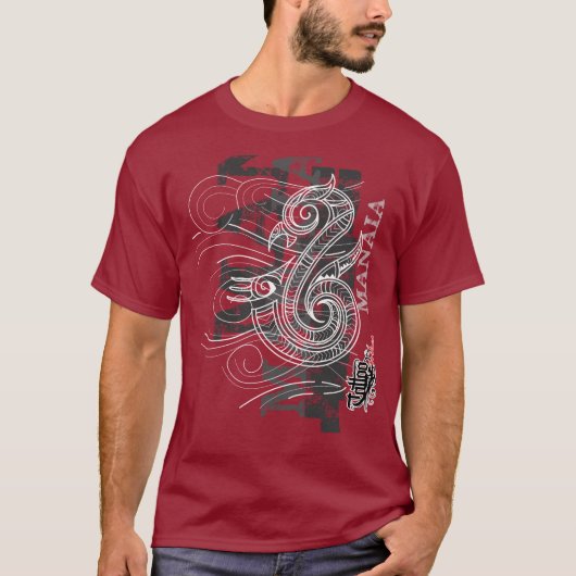 Manaia - Wächter (silbernes Schreiben) T-Shirt (Vorderseite)