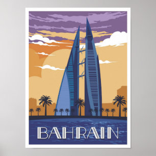 Manama Bahrain Art Vintage Reisevorführung Poster