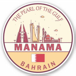 Manama Bahrain City Skyline Emblem Aufkleber