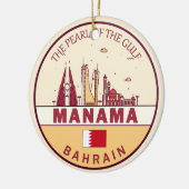 Manama Bahrain City Skyline Emblem Keramik Ornament (Links)