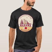Manama Bahrain City Skyline Emblem T-Shirt (Vorderseite)