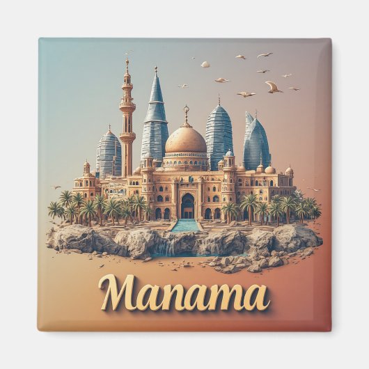 Manama Bahrain Reise-Geschenk für Entdecker 🗺️ Magnet (Vorne)