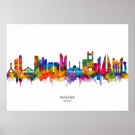Manama Bahrain Skyline Poster (Vorne)