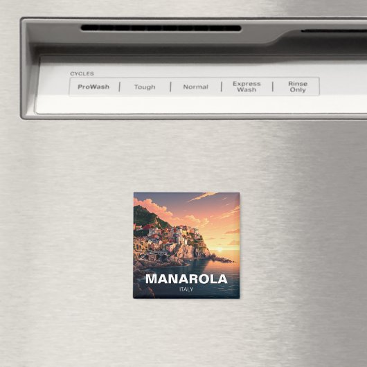 Manarola, Cinqua Terra Aquarell Magnet (In Situ (Geschirrspüler))