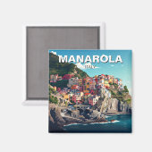Manarola, Cinqua Terra Magnet (Vorderseite/Rückseite)