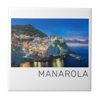 Manarola Cinque Terre La Spezia Italien Panorama Fliese