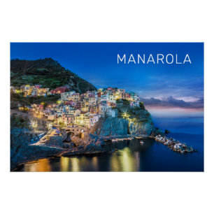 Manarola Cinque Terre La Spezia Italien Panorama Poster
